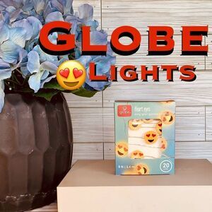 Globe Heart Eye Emoji String Lights